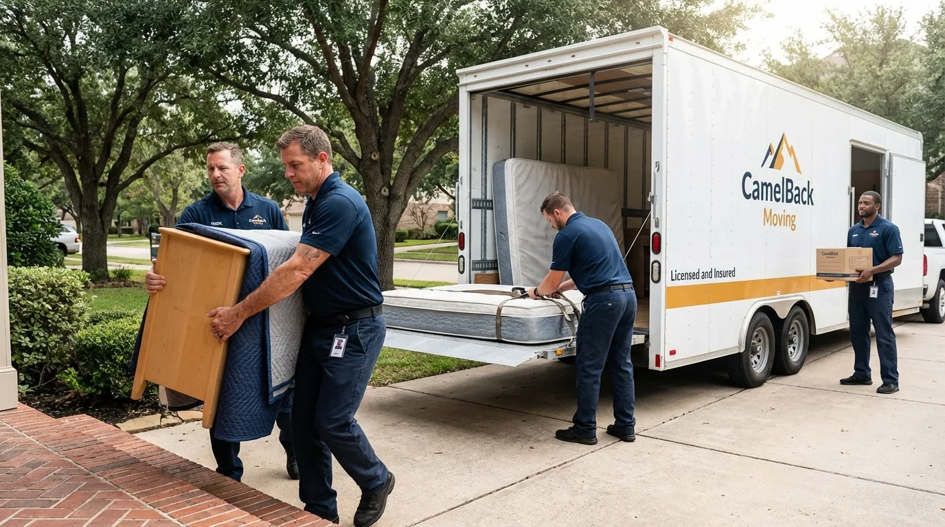 Crew loading residential truck for cross-state move from Unicoi, TN